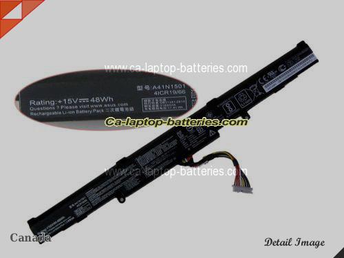 Genuine ASUS GL752VW-T4104T Battery For laptop 48Wh, 15V, Black , Li-ion