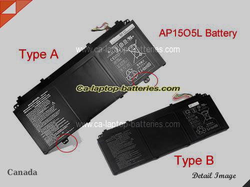 Genuine ACER SWIFT 5 SF514-51-77C5 Battery For laptop 4670mAh, 53.9Wh , 11.55V, Black , Li-ion