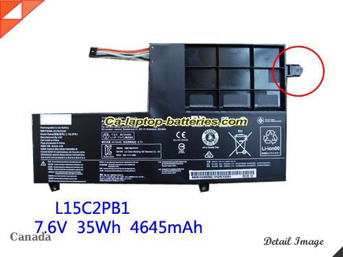 Genuine LENOVO Yoga 520-14IKB(81C800H1GE) Battery For laptop 4610mAh, 35Wh , 7.6V, Black , Li-ion