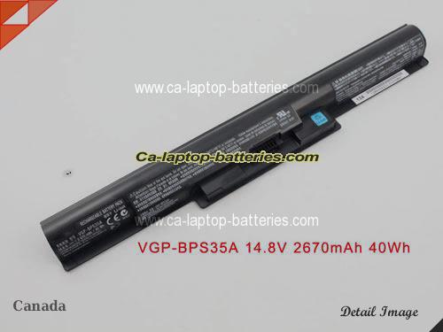 Genuine SONY SVF1532E4E Battery For laptop 2670mAh, 40Wh , 14.8V, Black , Li-ion