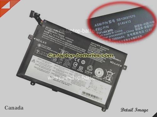 Genuine LENOVO ThinkPad E470(3CCD) Battery For laptop 3880mAh, 45Wh , 4.05Ah, 11.1V, Black , Li-ion