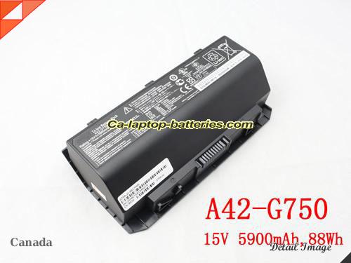 Genuine ASUS G750JH-T4032H Battery For laptop 5900mAh, 88Wh , 15V, Black , Li-ion