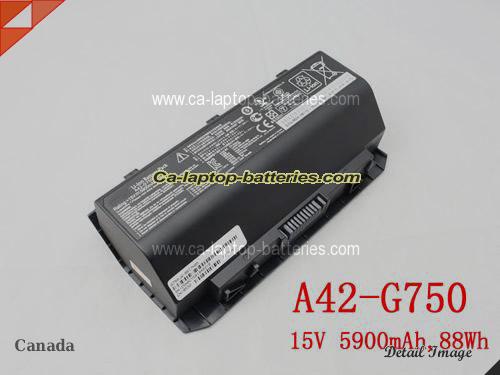 Genuine ASUS G750JX-T4137H Battery For laptop 5900mAh, 88Wh , 15V, Black , Li-ion