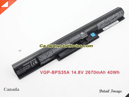 Genuine SONY VAIO SVF1521R1E Battery For laptop 2670mAh, 40Wh , 14.8V, Black , Li-ion