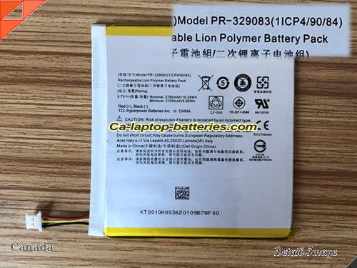 ACER PR329083 Battery 2780mAh, 10.28Wh  3.7V Black Li-Polymer