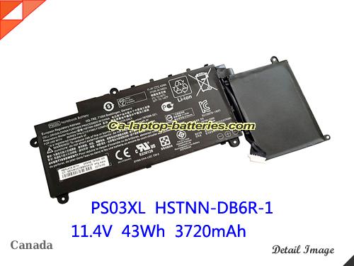 HP HSTNN-DB6R Battery 3720mAh, 43Wh  11.4V Black Li-ion