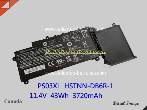 Genuine HP Stream X360 11-p007la Battery For laptop 3720mAh, 43Wh , 11.4V, Black , Li-ion