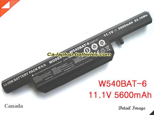 Genuine CLEVO W555SUY Battery For laptop 5600mAh, 62.16Wh , 11.1V, Black , Li-ion