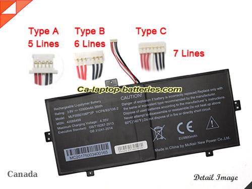 MEDION MLP3592106P-2P Battery 10000mAh, 38Wh  3.8V Black Li-Polymer