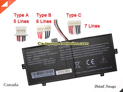 MEDION Akoya E2228T Replacement Battery 10000mAh, 38Wh  3.8V Black Li-Polymer