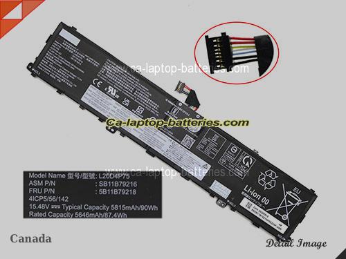 Genuine LENOVO ThinkPad P1 Gen 4 20Y4S0KS00 Battery For laptop 5815mAh, 90Wh , 15.48V, Black , Li-Polymer