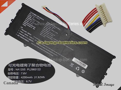 NUVISION AEC2783122-2S1P Battery 4200mAh, 31.92Wh  7.6V Black Li-Polymer