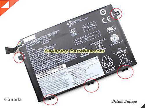 Genuine LENOVO ThinkPad L490 20Q5001QED Battery For laptop 3880mAh, 45Wh , 4.05Ah, 11.1V, Black , Li-Polymer