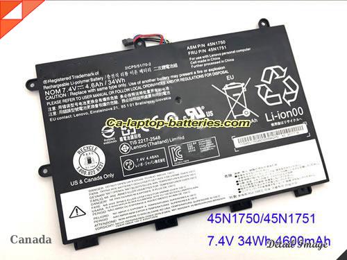 Genuine LENOVO ThinkPad 11e(20DA-A0005AU) Battery For laptop 34Wh, 7.4V, Black , Li-Polymer