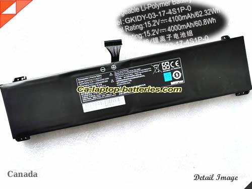 GETAC GLIDK-03-17-3S2P-0 Battery 4100mAh, 62.32Wh  15.2V Black Li-Polymer