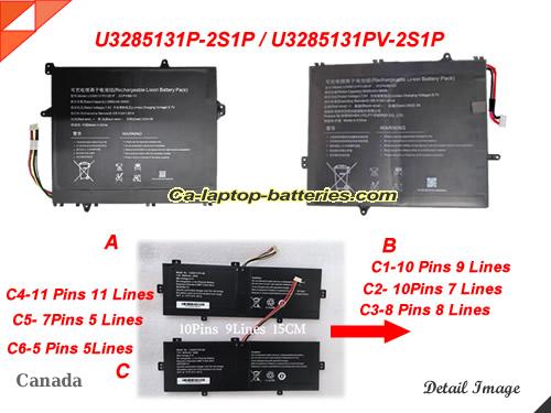 JUMPER U3285131P-2S Battery 5000mAh, 38Wh  7.6V Black Li-ion