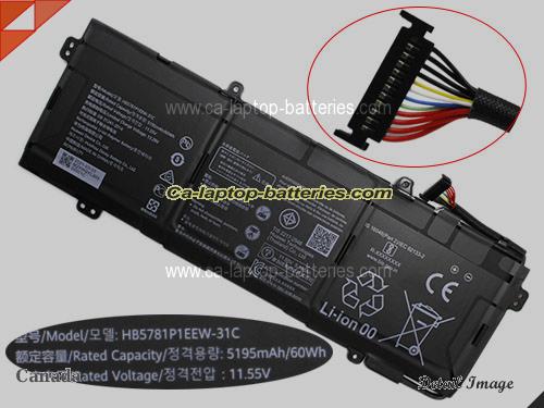 Genuine HUAWEI MateBook D 16 53013CYF Battery For laptop 5195mAh, 60Wh , 11.55V, Black , Li-Polymer