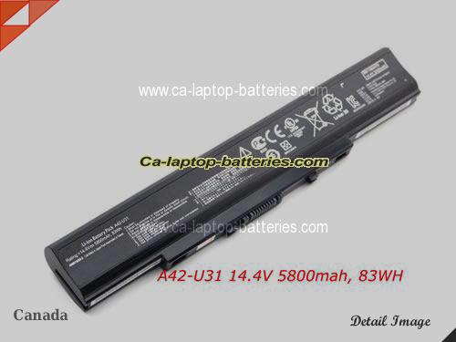 Genuine ASUS P31S Battery For laptop 5800mAh, 14.4V, Black , Li-ion