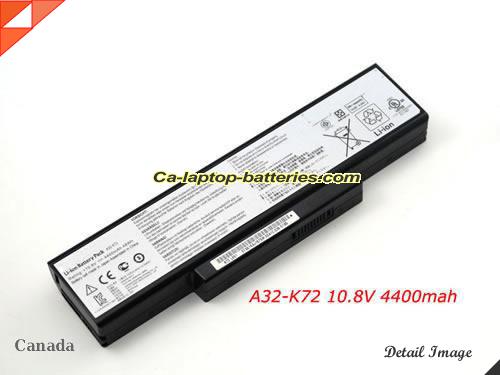 Genuine ASUS K72F-X1 Battery For laptop 4400mAh, 48Wh , 10.8V, Black , Li-ion