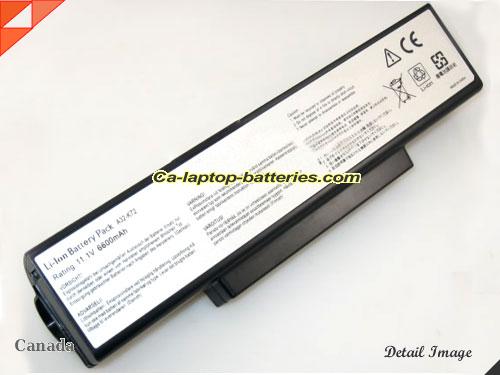 ASUS K72F-X1 Replacement Battery 6600mAh 10.8V Black Li-ion