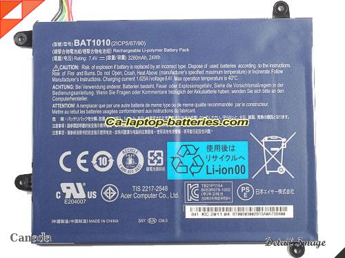 ACER BAT-1010 Battery 3260mAh, 24Wh  7.4V Black Li-ion
