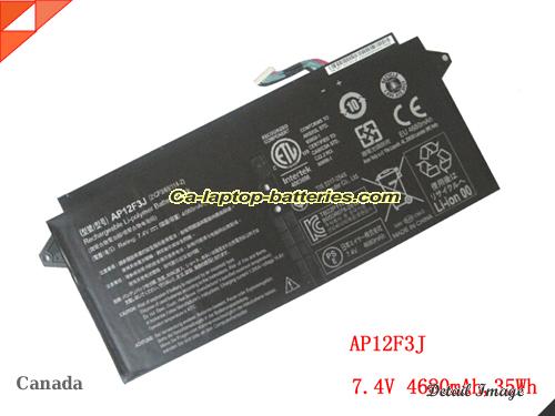 ACER AP12F3J Battery 4680mAh 7.4V Black Li-Polymer