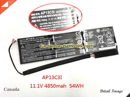 ACER 3ICP7/67/90 Battery 4850mAh, 54Wh  11.1V Balck Li-Polymer