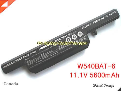CLEVO W540BAT-6 Battery 5600mAh, 62.16Wh  11.1V Black Li-ion