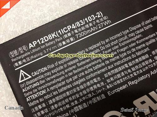 ACER AP12D8K Battery 7300mAh, 27Wh  3.7V Black Li-ion