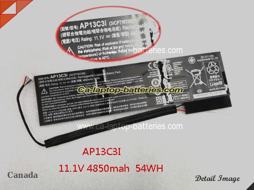 ACER TravelMate P648-M-757N Replacement Battery 4850mAh, 54Wh  11.1V Balck Li-Polymer