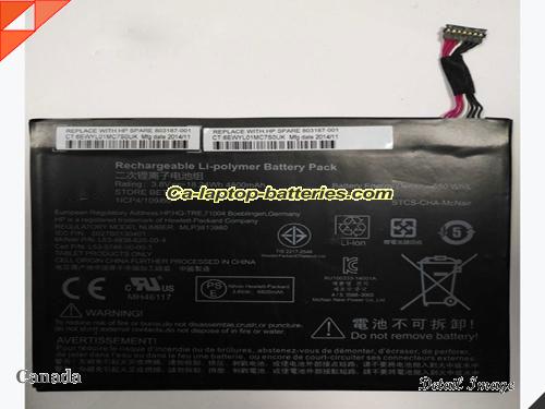 Replacement HP 803187-001 Laptop Computer Battery L53-0746-00-00-1 Li-ion 4800mAh, 18.24Wh Black In Canada 