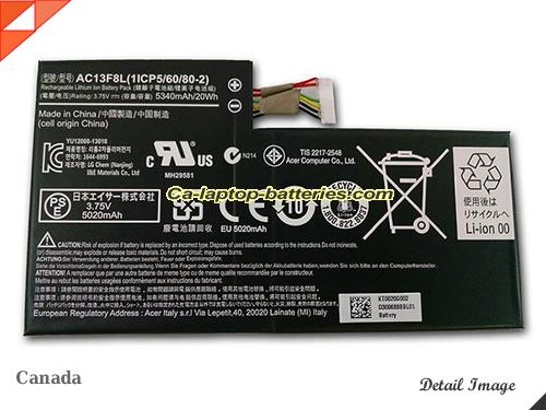 Genuine ACER KT0020G002 Laptop Computer Battery AC13F8L Li-ion 5340mAh, 20Wh Balck In Canada 