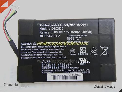 Genuine GETAC DBC835 Laptop Computer Battery  Li-ion 7750mAh, 29.45Wh  In Canada 