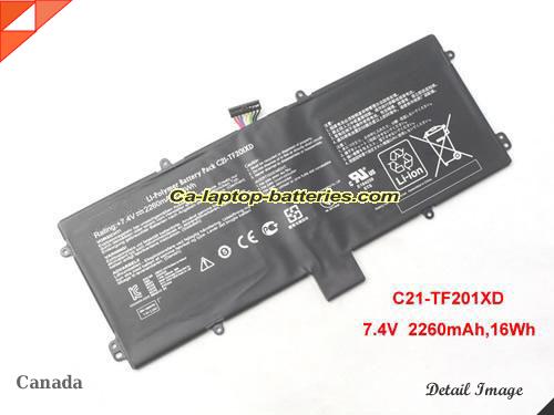 Genuine ASUS C21-TF201XD Laptop Computer Battery TF201XD Li-ion 2260mAh, 16Wh Balck In Canada 