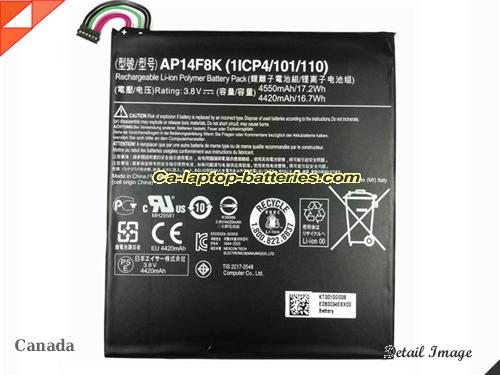 Genuine ACER AP14F8K Laptop Computer Battery AP14E8K Li-ion 4550mAh, 17.2Wh Black In Canada 