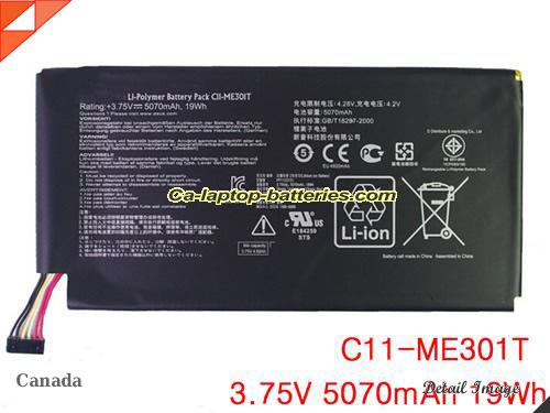 Genuine ASUS C11-ME301T Laptop Computer Battery  Li-ion 5070mAh, 19Wh Black In Canada 