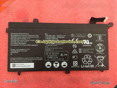 Genuine HUAWEI HB46K497ECW Laptop Computer Battery  Li-ion 3800mAh, 43.3Wh Black In Canada 