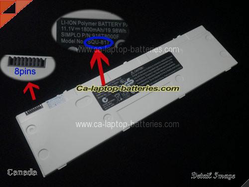 Replacement TAIWAN MOBILE SQU-817 Laptop Computer Battery 916T8000F Li-ion 1800mAh, 11.1Wh White In Canada 