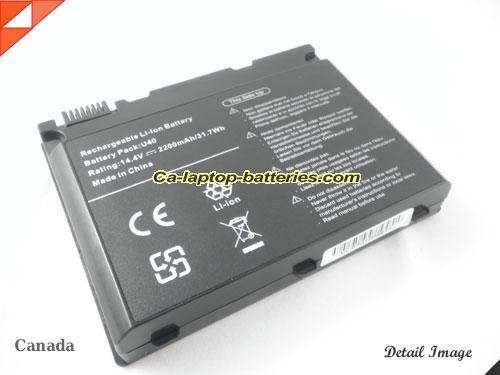 Replacement UNIWILL U40-4S2200-G1L3 Laptop Computer Battery U40-4S2200-G1B1 Li-ion 2200mAh Black In Canada 