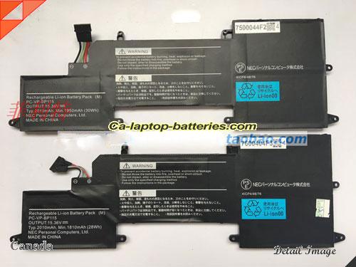 Replacement NEC 4ICP44878 Laptop Computer Battery PC-VP-BP115 Li-ion 2010mAh, 28Wh Black In Canada 