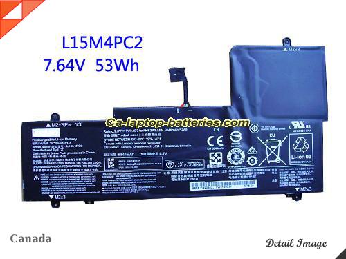 Genuine LENOVO L15M4PC2 Laptop Computer Battery L15L4PC2 Li-ion 6360mAh, 53Wh Black In Canada 