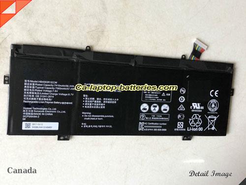 Genuine HUAWEI HB4593R1ECW Laptop Computer Battery  Li-ion 7410mAh, 56.3Wh Black In Canada 