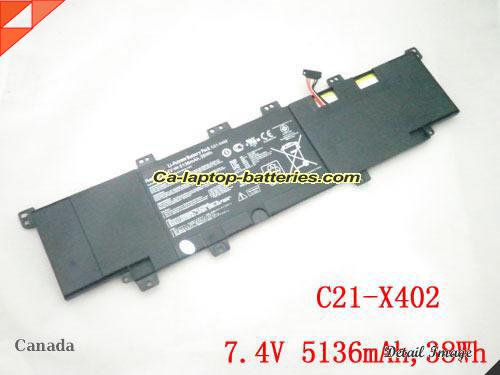 Genuine ASUS C21X402 Laptop Computer Battery C21-X402 Li-ion 5136mAh, 38Wh Black In Canada 