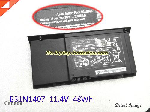Replacement ASUS 0B200-01120100 Laptop Computer Battery B31N1407 Li-ion 48Wh Black In Canada 