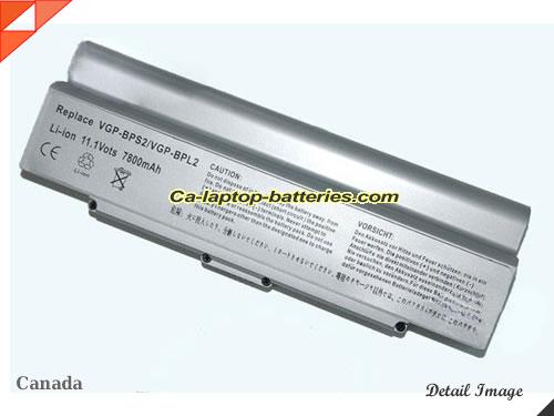 Replacement SONY VGP-BPL2A Laptop Computer Battery VGP-BPS2A/S Li-ion 6600mAh Silver In Canada 