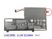 Original LENOVO L15C3PB1 battery 11.4V 4645mAh, 52.5Wh  Black