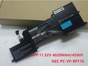 Original NEC PC-VP-BP115 battery 11.4V 3960mAh, 45Wh  Black