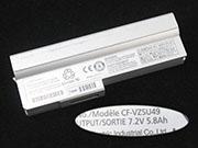 Original PANASONIC CF-VZSU49 battery 7.2V 5800mAh, 5.8Ah Sliver