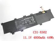 Original ASUS X502CA battery 11.1V 4000mAh, 44Wh  Balck