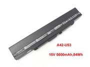 Original ASUS A42U53 battery 15V 5600mAh, 84Wh  Black